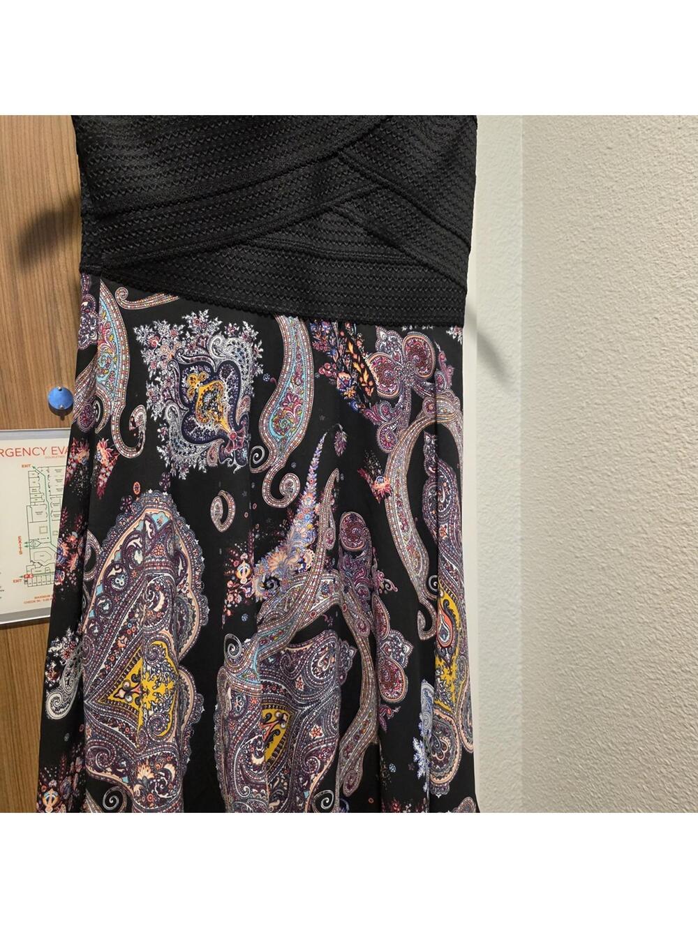 Express Women's Black and Multi Paisley Pattern Dress Size Small